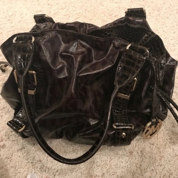 Michael Kors Oversized Faux Croc Tote Bag | Y2K Statement Shoulder Bag - Picture 2 of 6